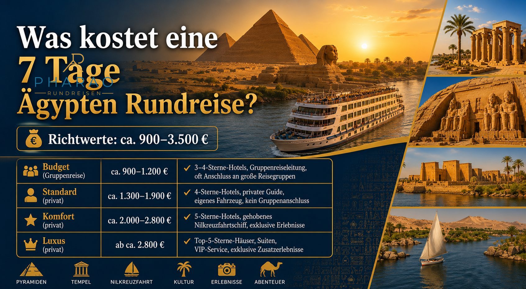 Was kostet eine 7 Tage Ägypten Rundreise?