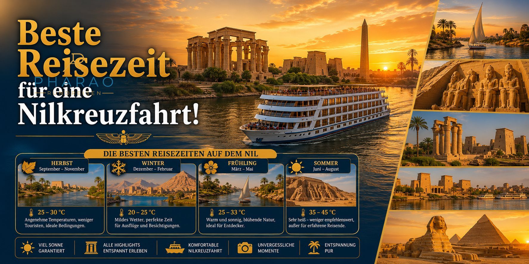 Beste Reisezeit für eine Nilkreuzfahrt!