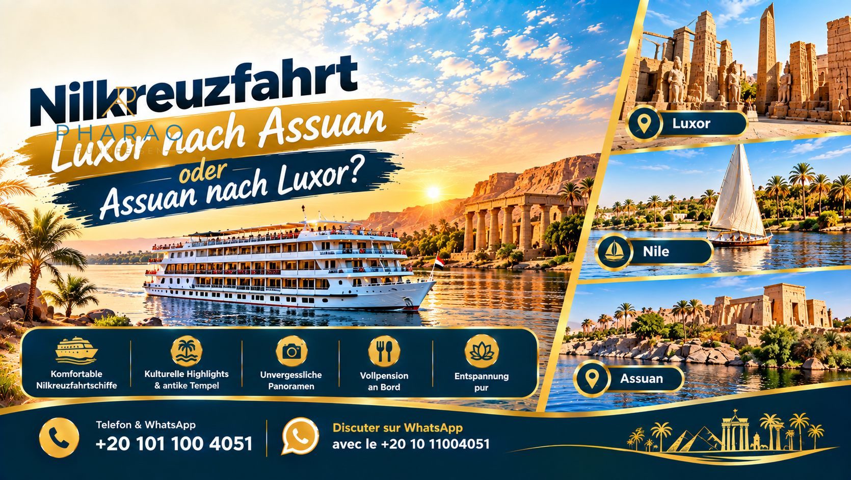 Nilkreuzfahrt Luxor nach Assuan oder Assuan nach Luxor?