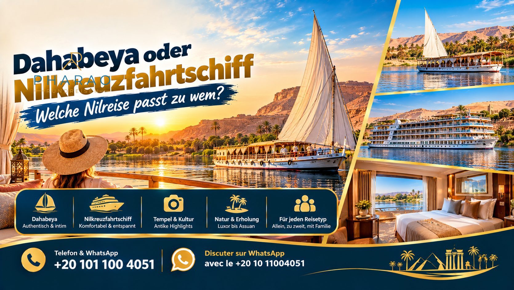 Dahabeya oder Nilkreuzfahrtschiff : Welche Nilreise passt zu wem?