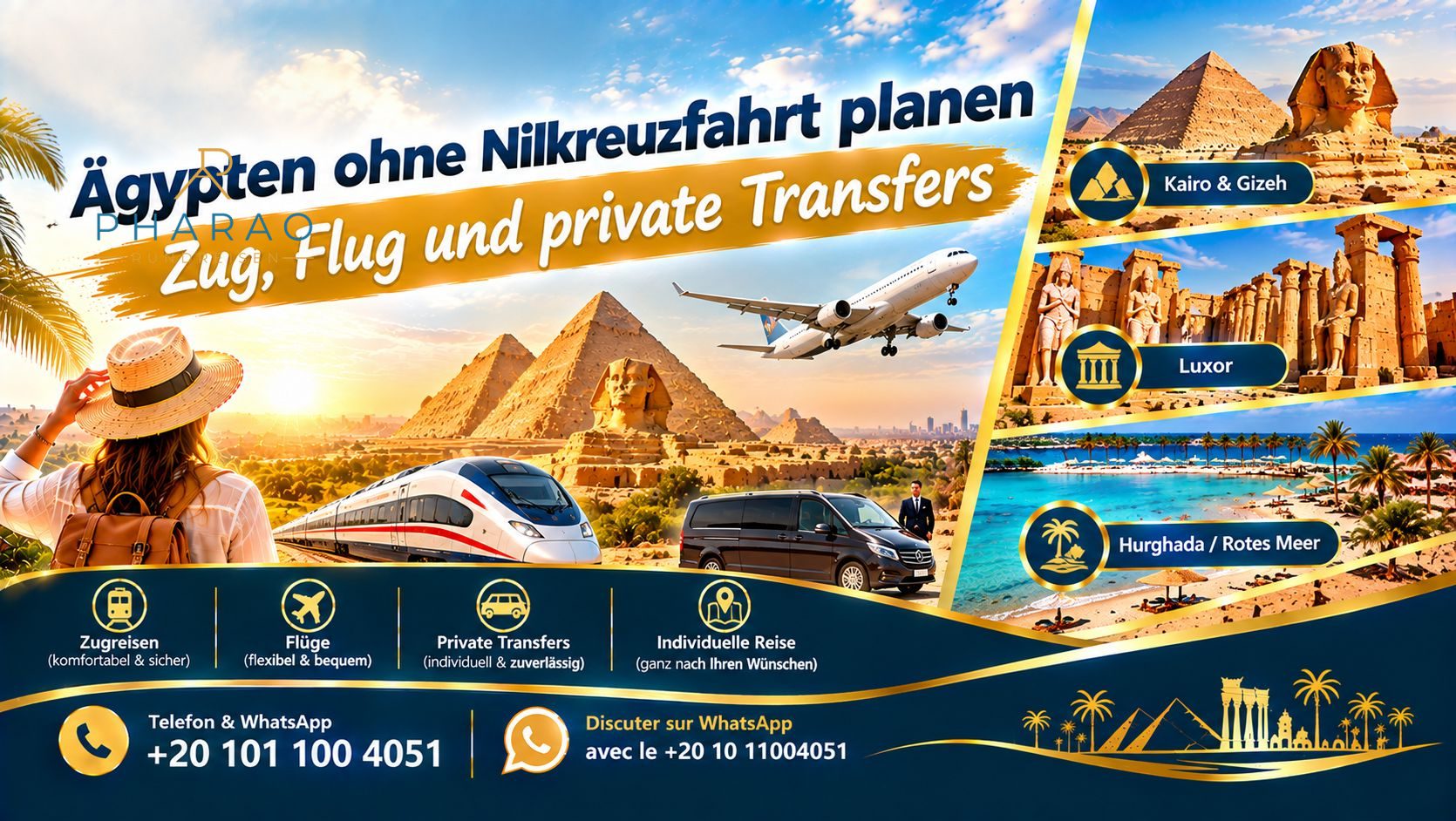 Ägypten ohne Nilkreuzfahrt planen | Zug, Flug und private Transfers