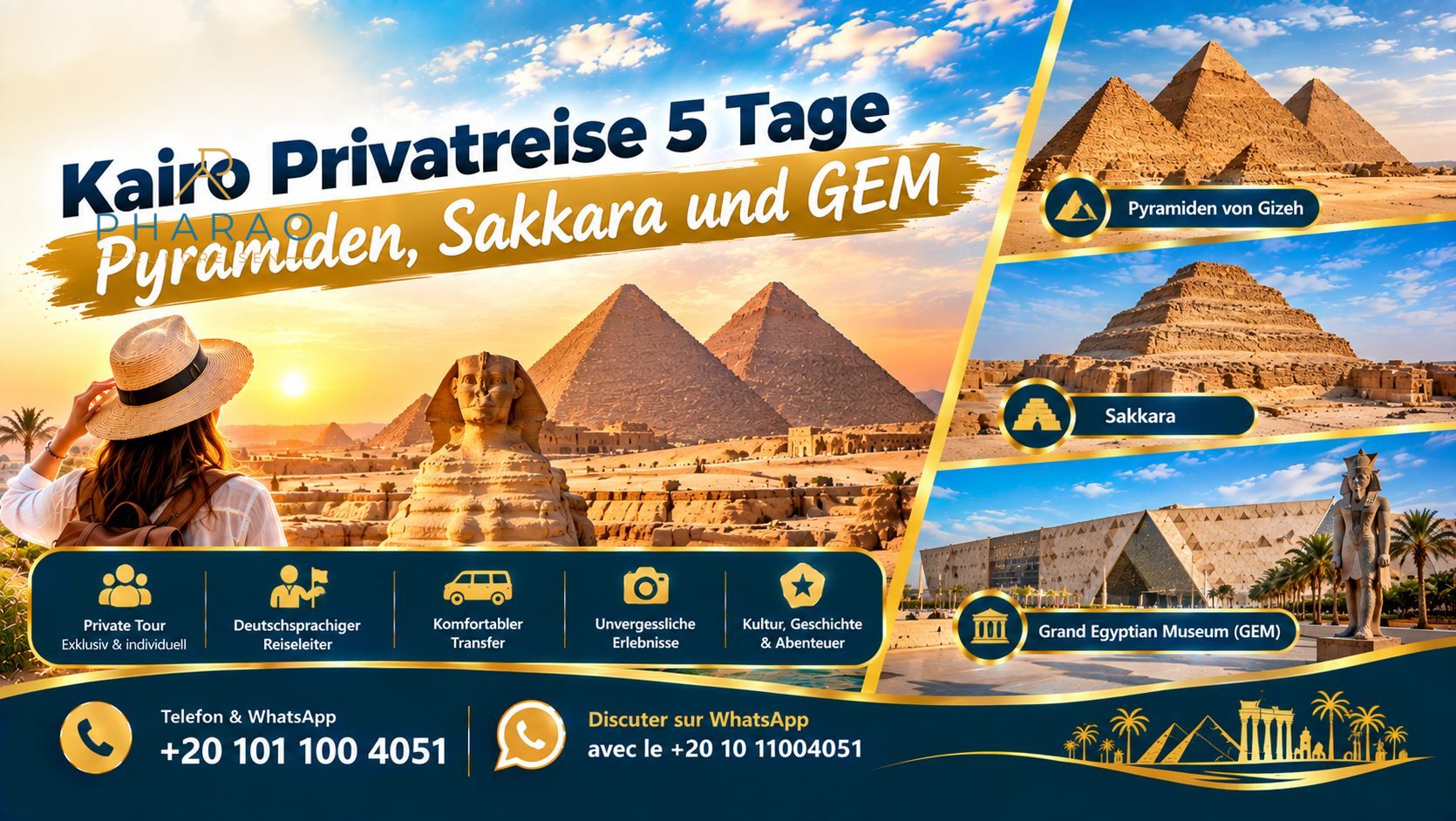 Kairo Privatreise 5 Tage | Pyramiden, Sakkara und GEM