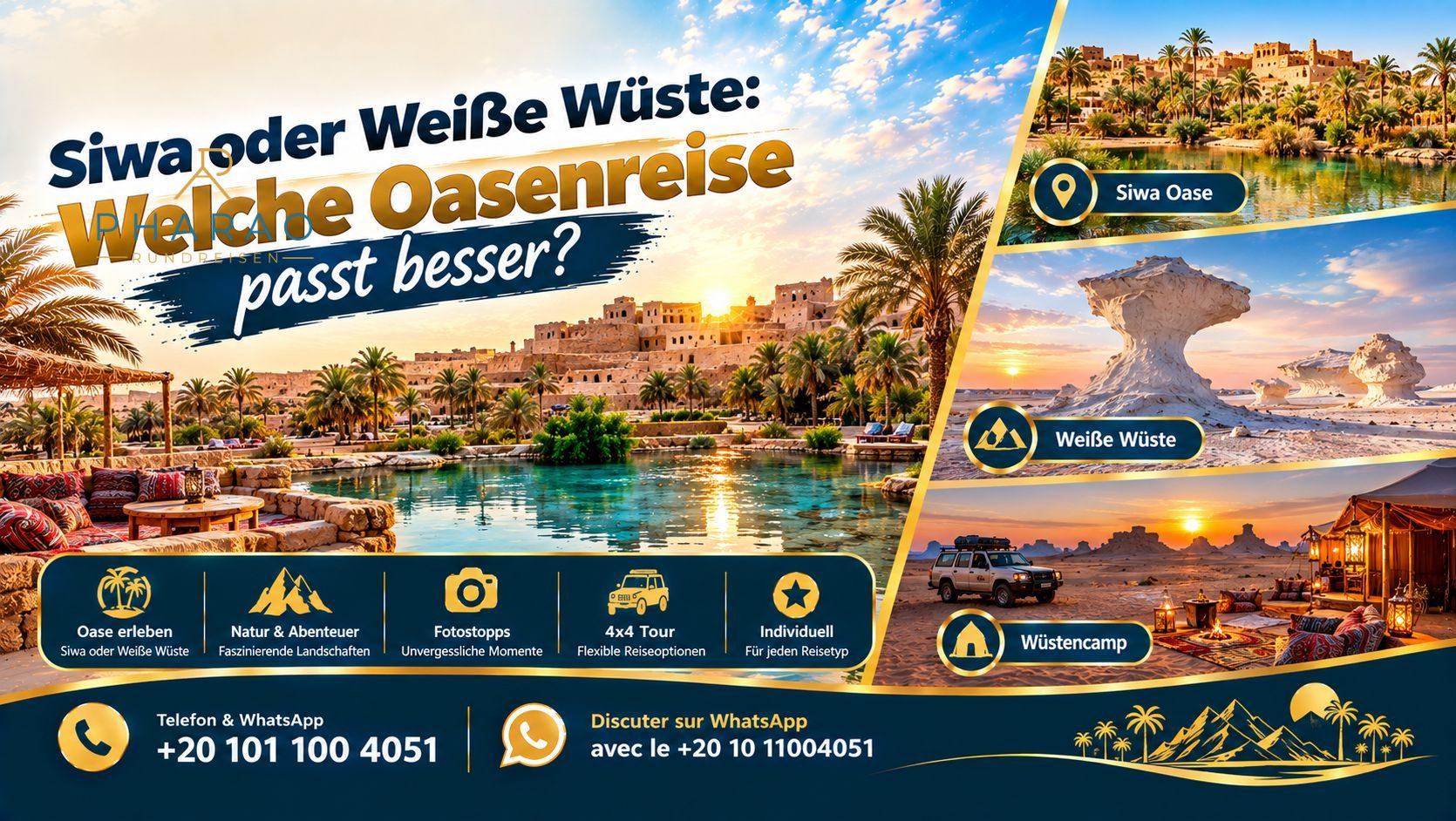 Siwa oder Weiße Wüste : Welche Oasenreise passt besser?