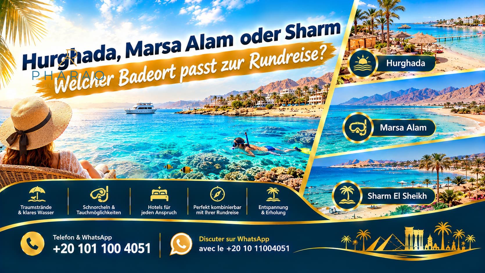 Hurghada, Marsa Alam oder Sharm | Welcher Badeort passt zur Rundreise?