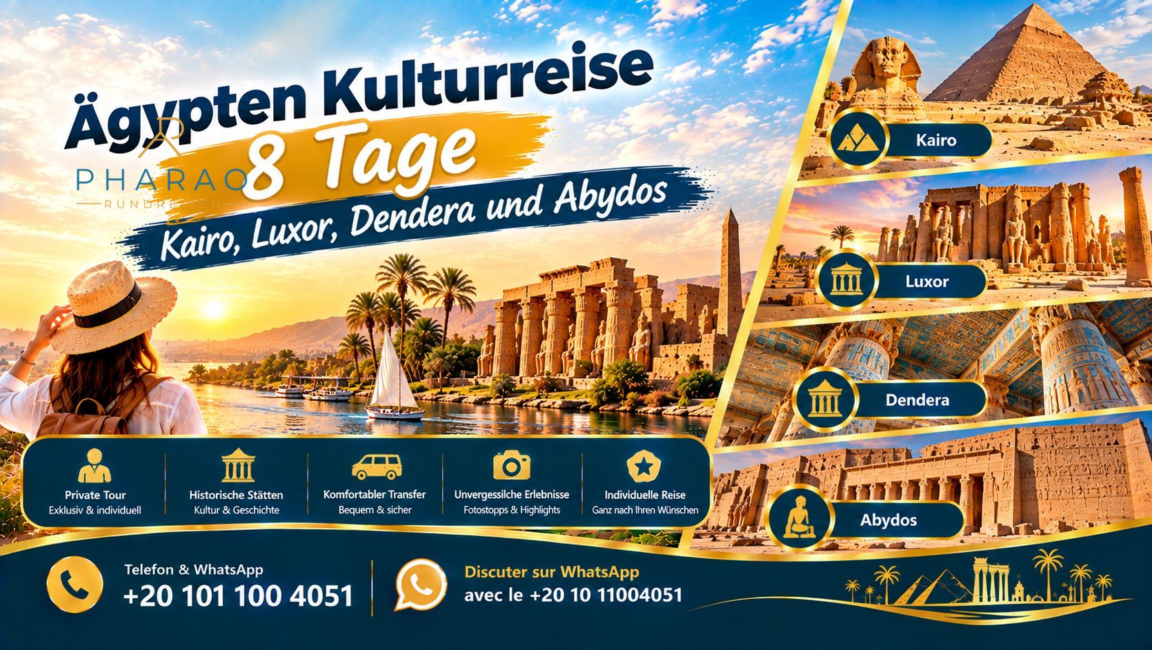 Ägypten Kulturreise 8 Tage | Kairo, Luxor, Dendera und Abydos