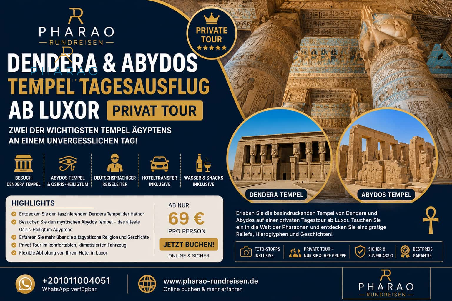 Dendera & Abydos Tempel Tagesausflug ab Luxor | Privat Tour