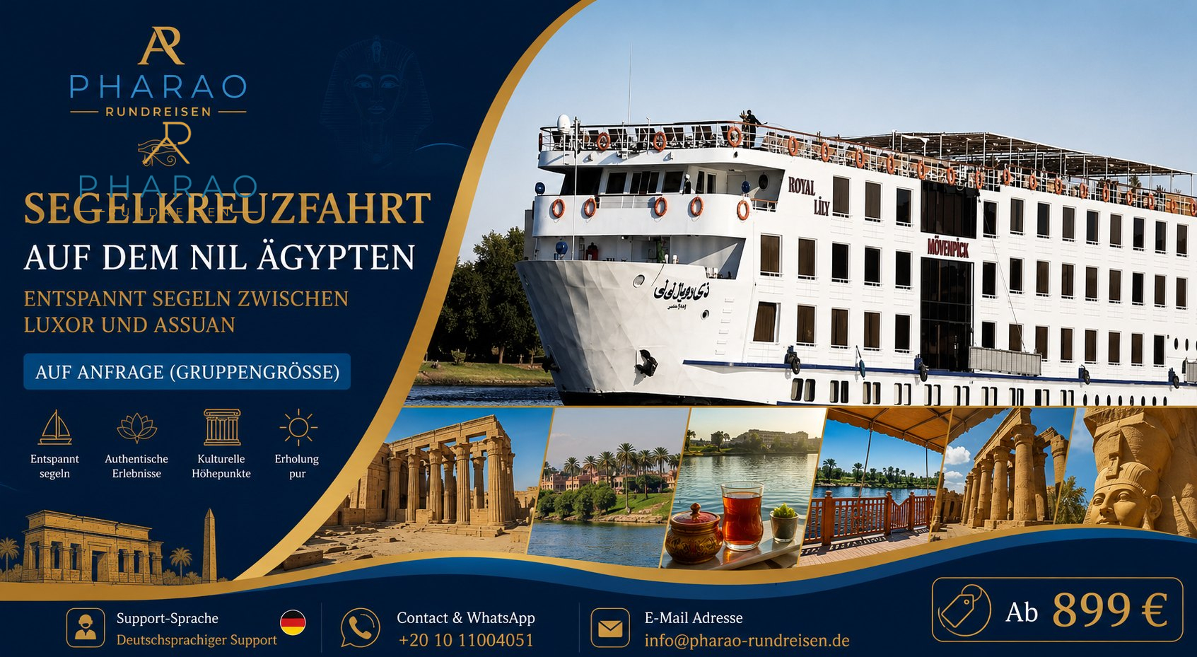Segelkreuzfahrt auf dem Nil Ägypten – Entspannt segeln zwischen Luxor und Assuan Preise