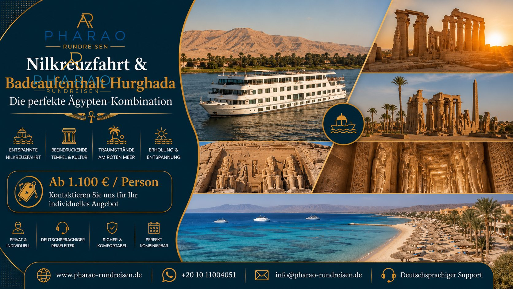 Nilkreuzfahrt & Badeaufenthalt Hurghada – Die perfekte Ägypten-Kombination