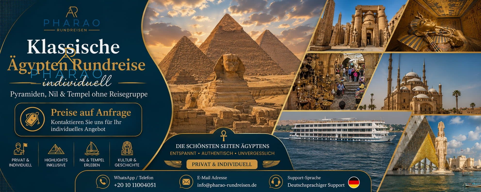 Klassische Ägypten Rundreise individuell – Pyramiden, Nil & Tempel ohne Reisegruppe Preise