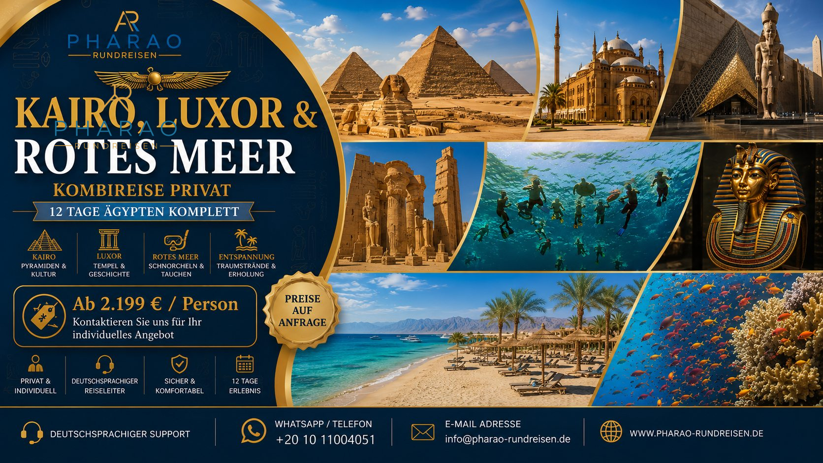 Kairo, Luxor & Rotes Meer Kombireise privat – 12 Tage Ägypten komplett