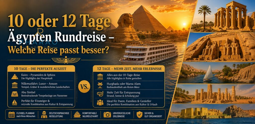 10 oder 12 Tage Ägypten Rundreise – Welche Reise passt besser?
